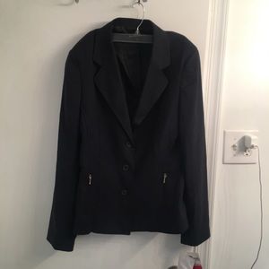Jessica McClintock navy pin stipe suit